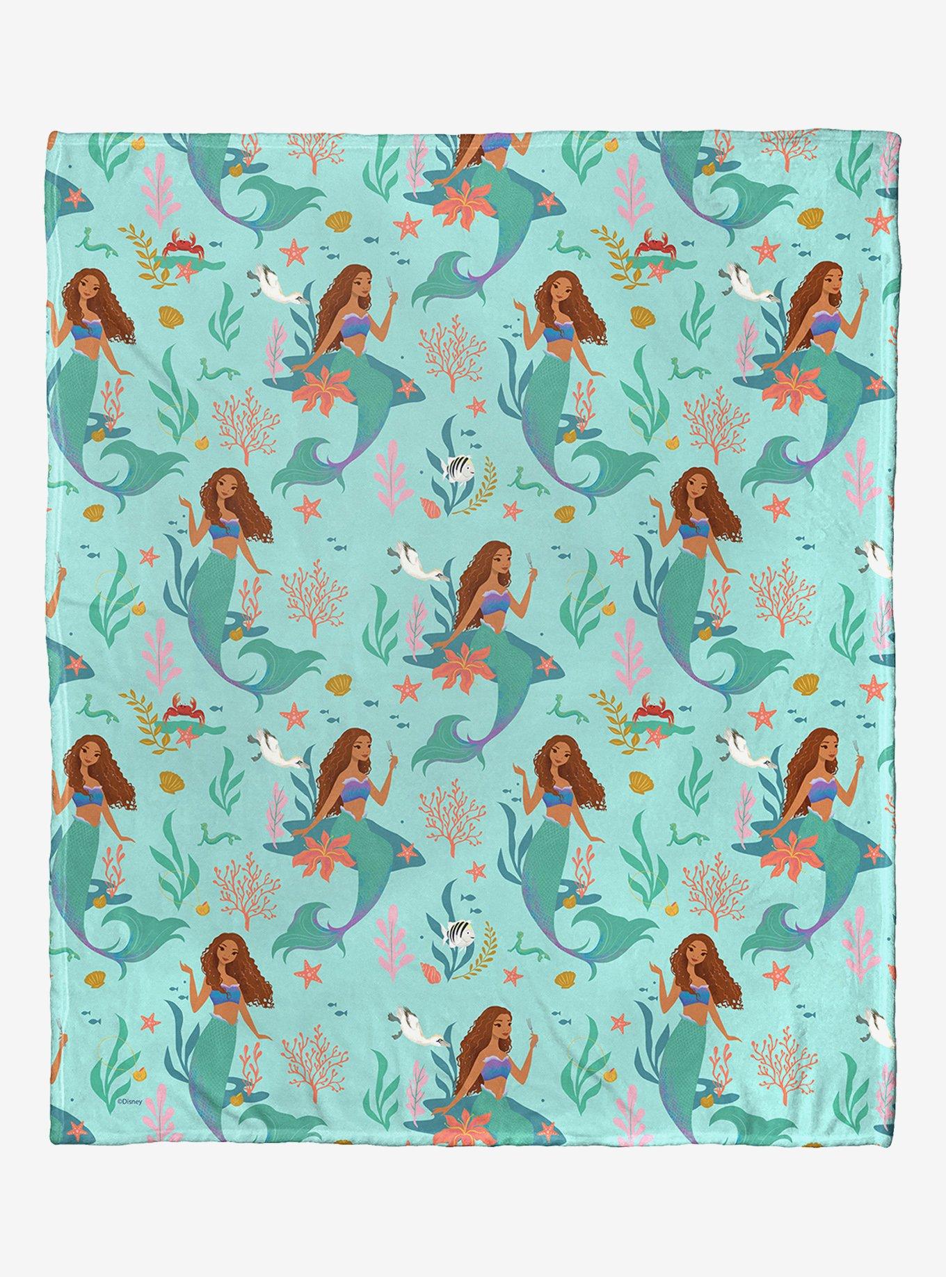 Disney The Little Mermaid Seafoam Sweetheart Silk Touch Throw, , hi-res