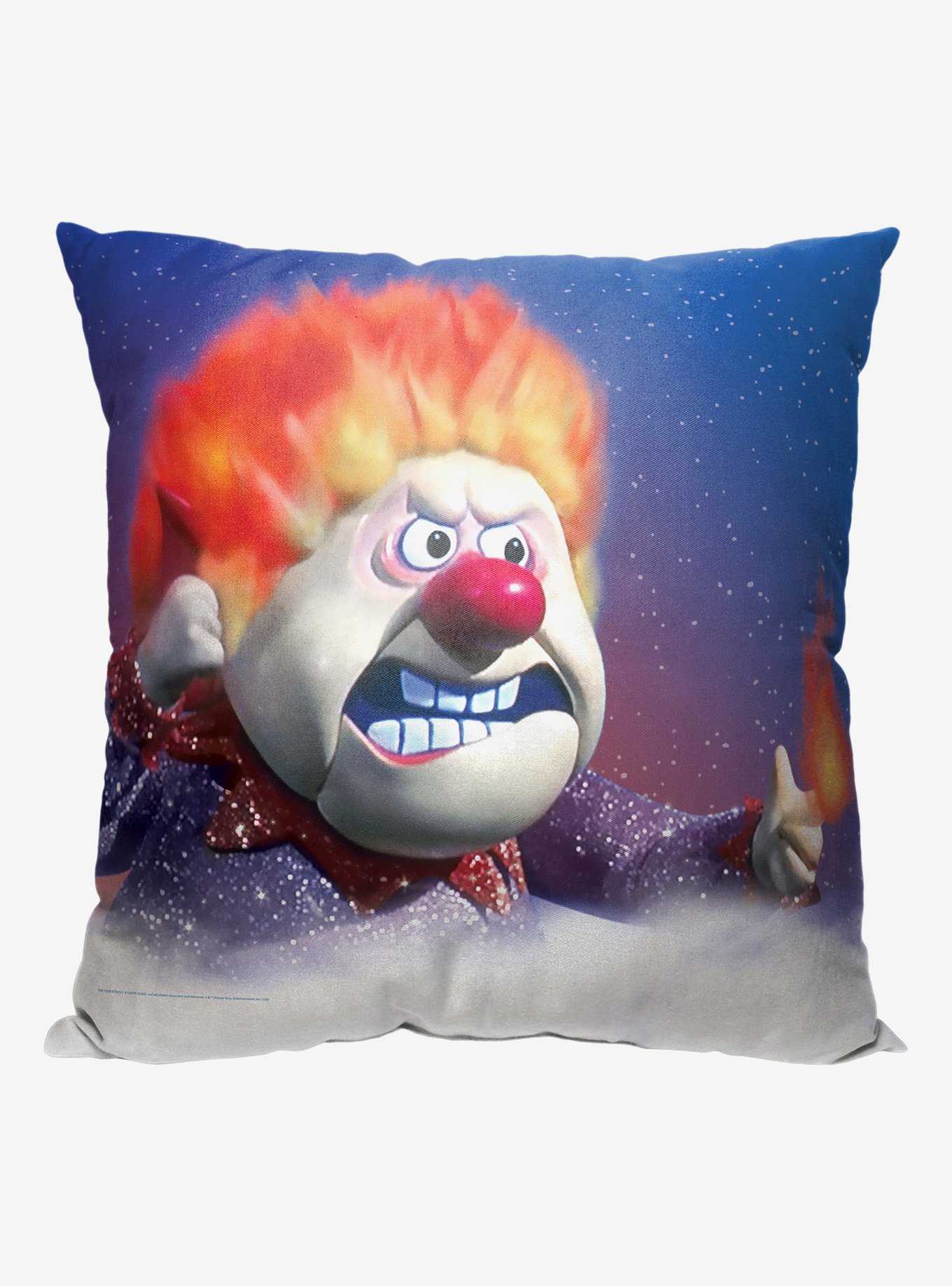 Year Without A Santa Claus Flaming Hot Head Printed Throw Pillow, , hi-res