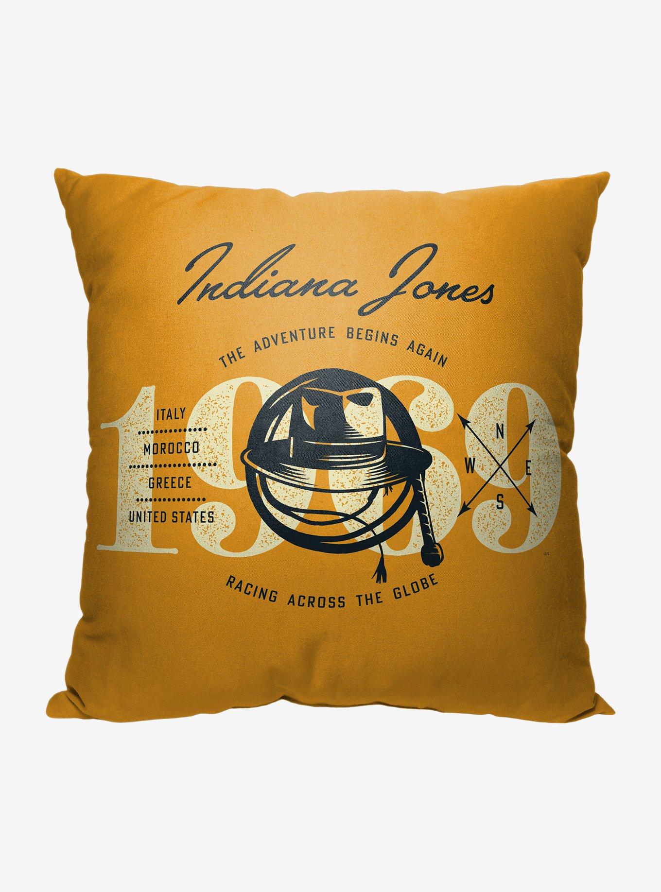 Disney Indiana Jones Dial Of Destiny Adventure Begins Again Printed Throw Pillow, , hi-res