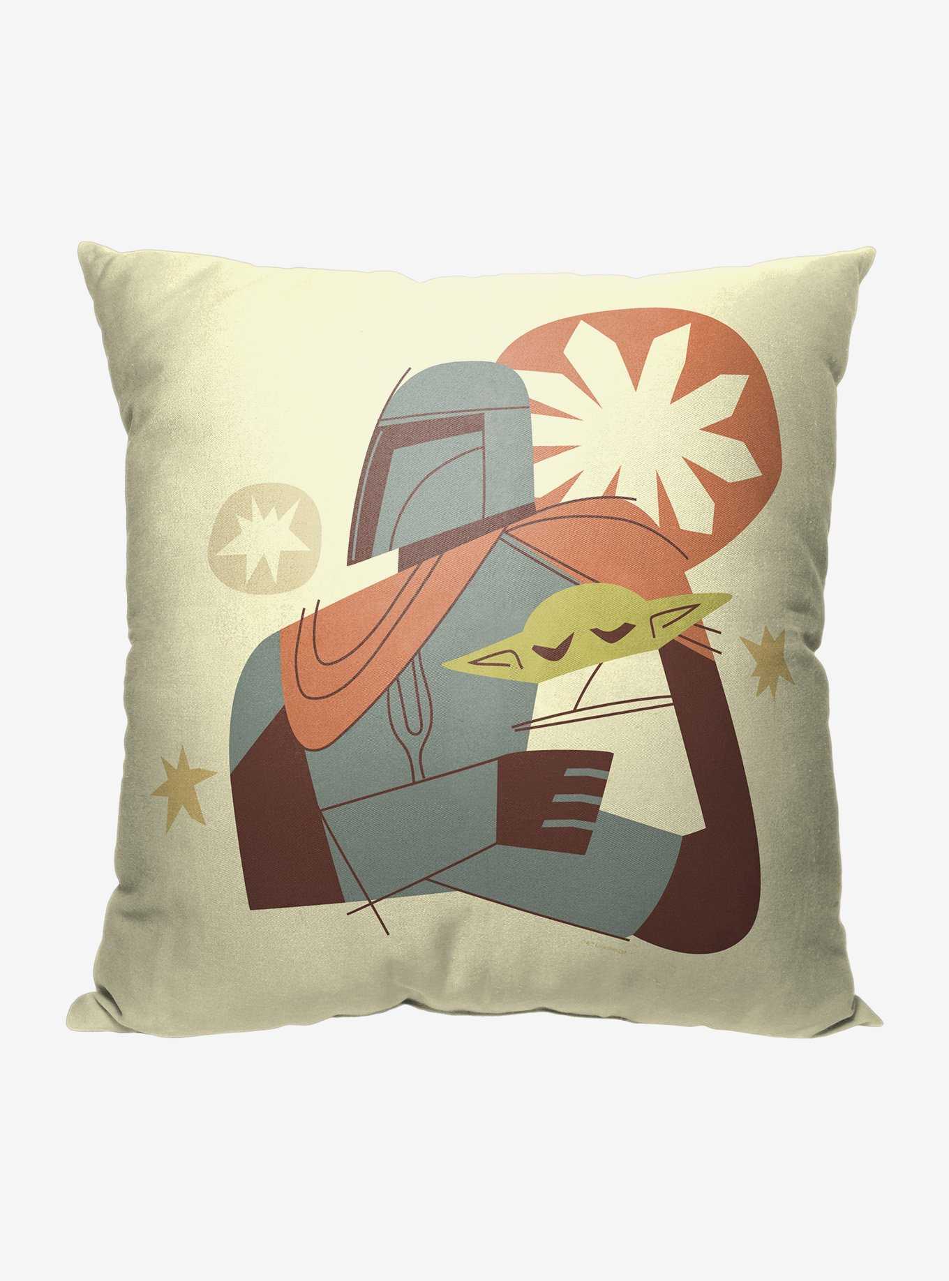 Star Wars The Mandalorian Holding Grogu Printed Pillow, , hi-res