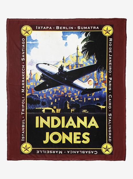 Disney Indiana Jones Globe Trotter Silk Touch Throw | Hot Topic