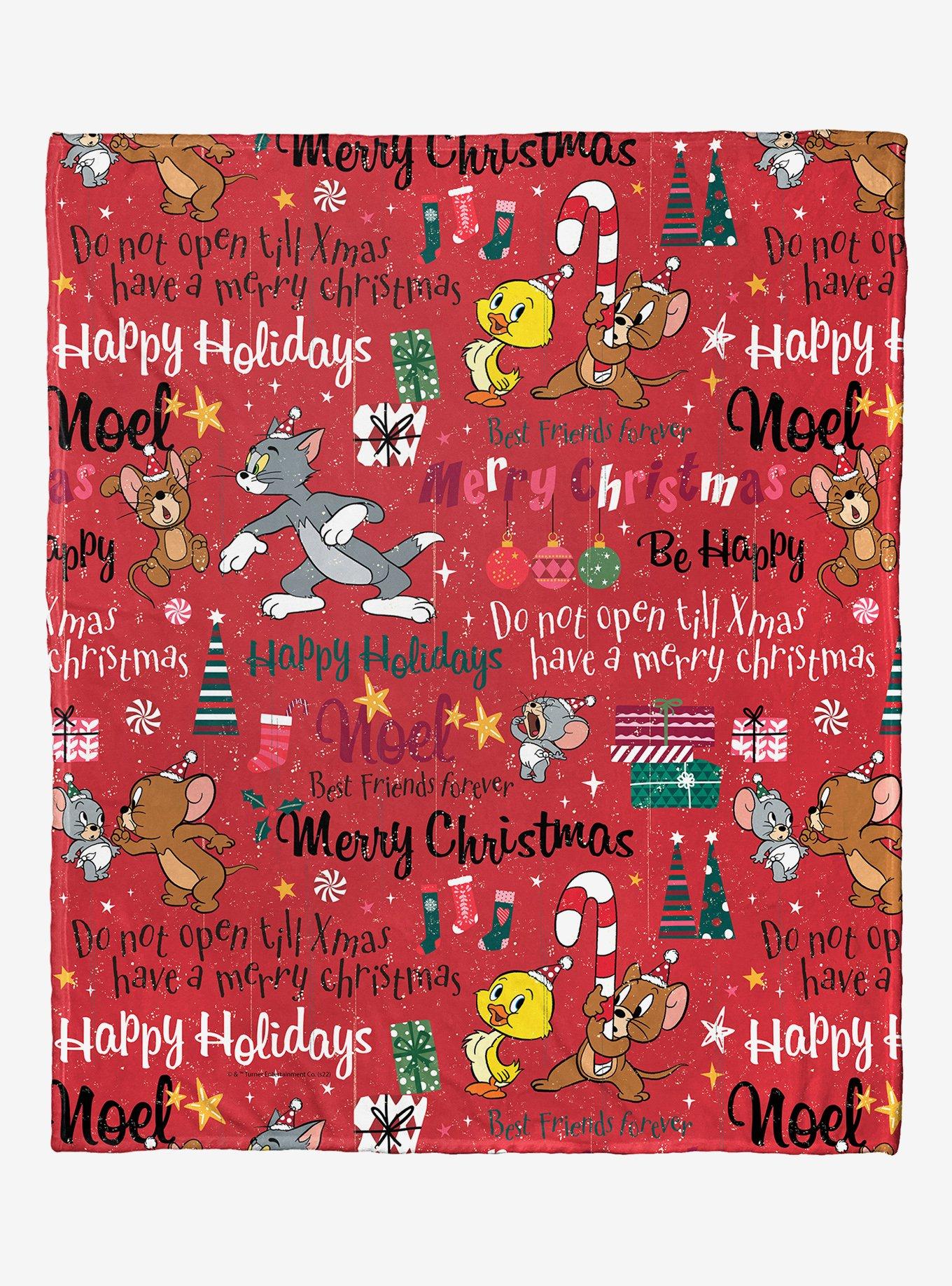 Tom And Jerry Festive Cheer Silk Touch Throw, , hi-res