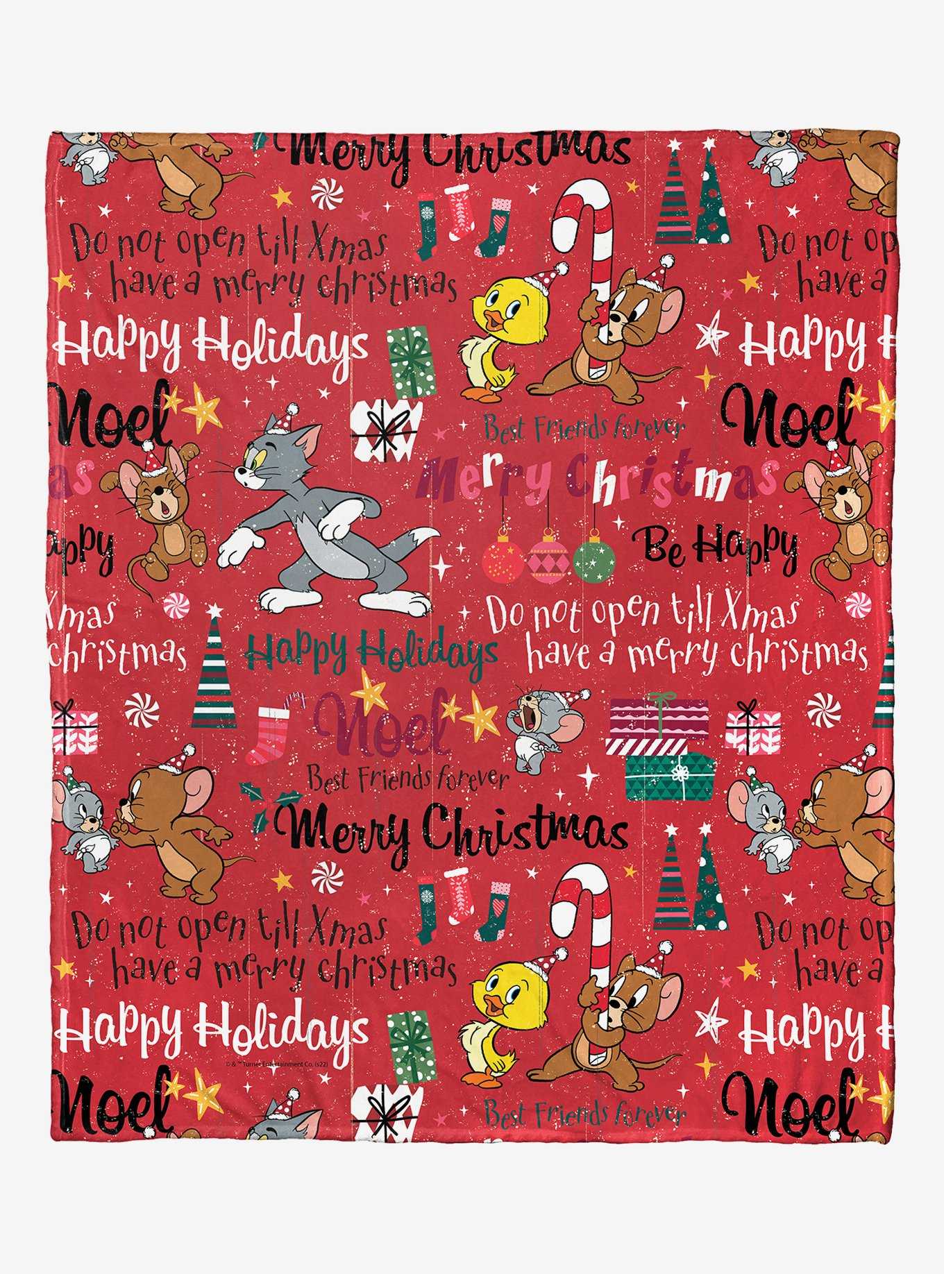 Tom And Jerry Festive Cheer Silk Touch Throw, , hi-res