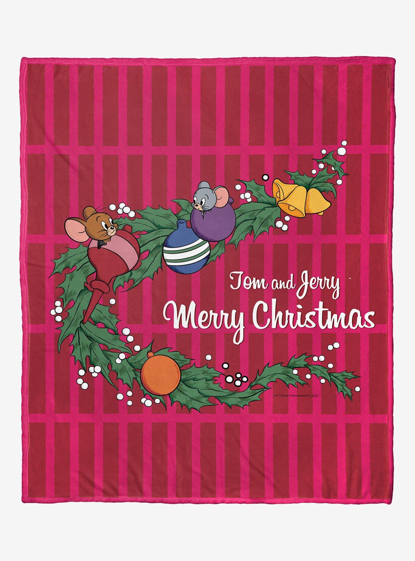 Tom And Jerry Merry Christmas Silk Touch Throw, , hi-res