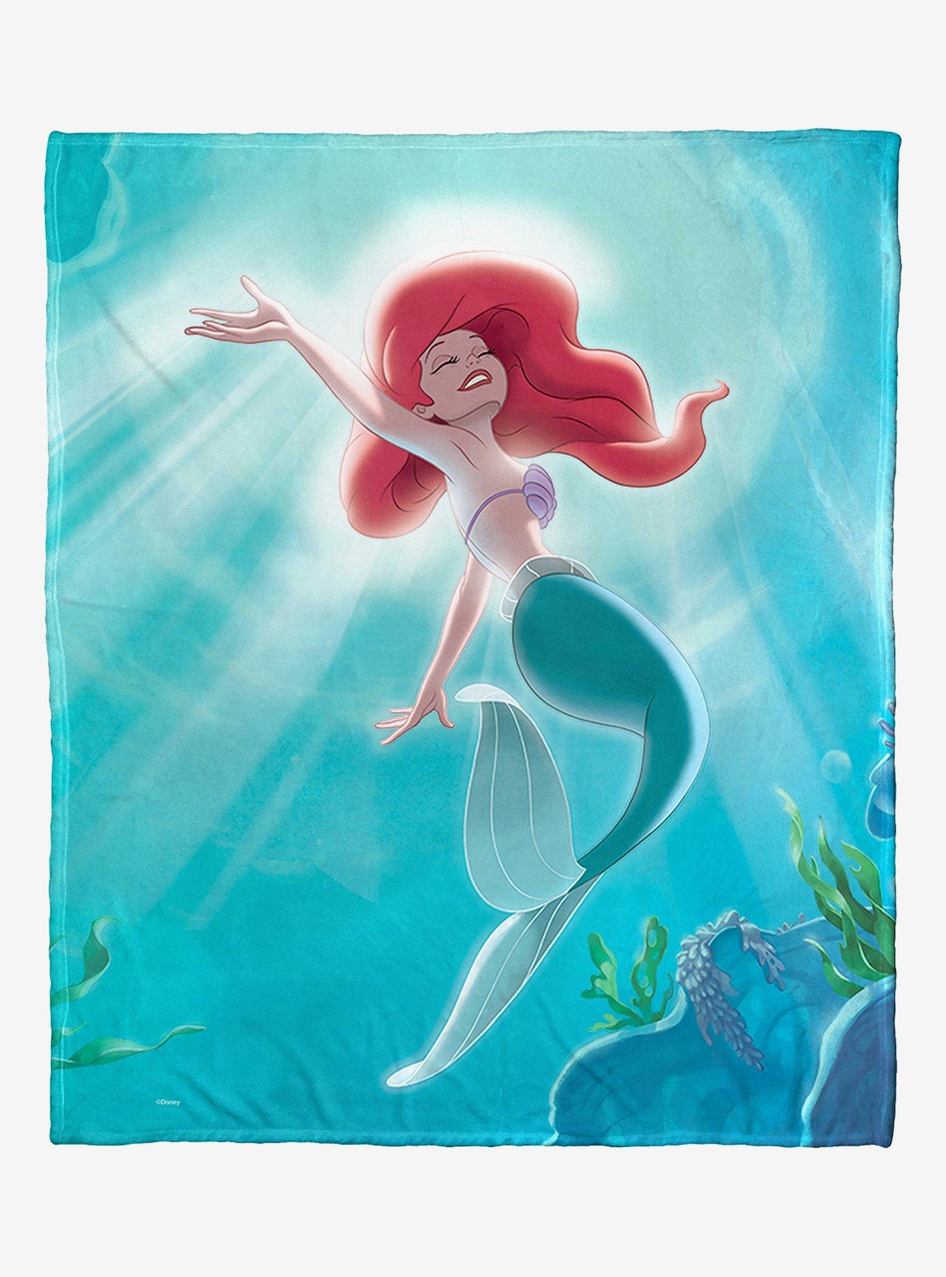 Disney The Little Mermaid Classic Underwater Rays Silk Touch Throw Blanket, , hi-res