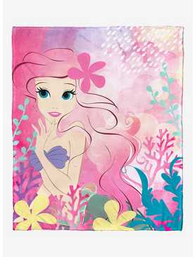 Disney The Little Mermaid Classic Watercolor Princess Silk Touch Throw Blanket, , hi-res