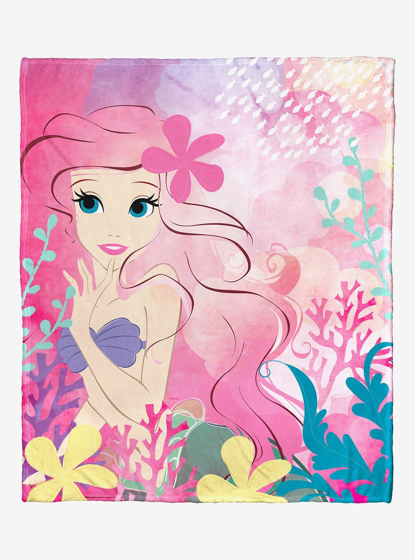 Disney The Little Mermaid Classic Watercolor Princess Silk Touch Throw Blanket, , hi-res