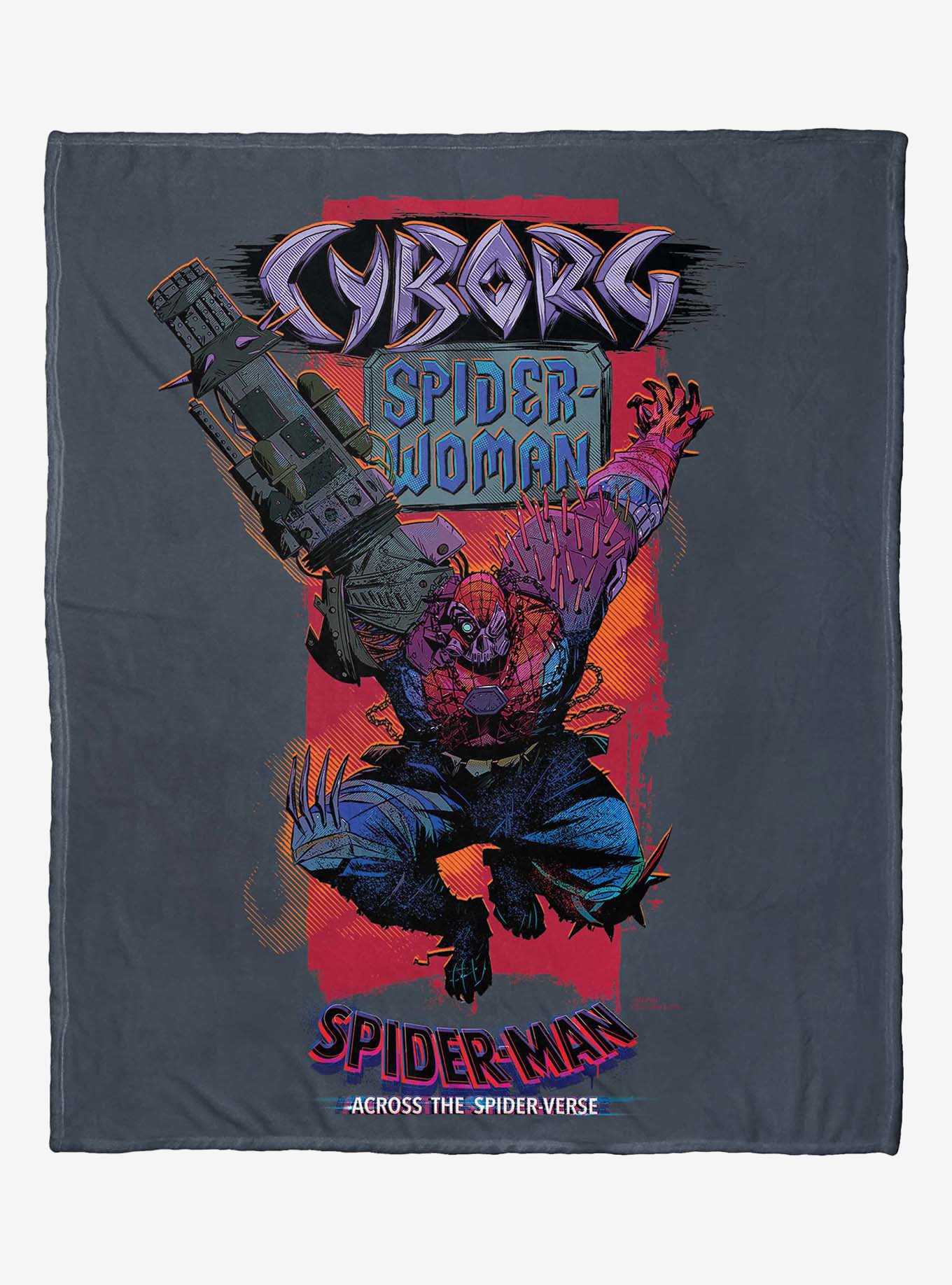 Marvel Spider-Man Across The Spiderverse Cyborg Spider Woman Silk Touch Throw Blanket, , hi-res