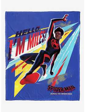 Marvel Spider-Man Across The Spiderverse Hello Miles Silk Touch Throw Blanket, , hi-res
