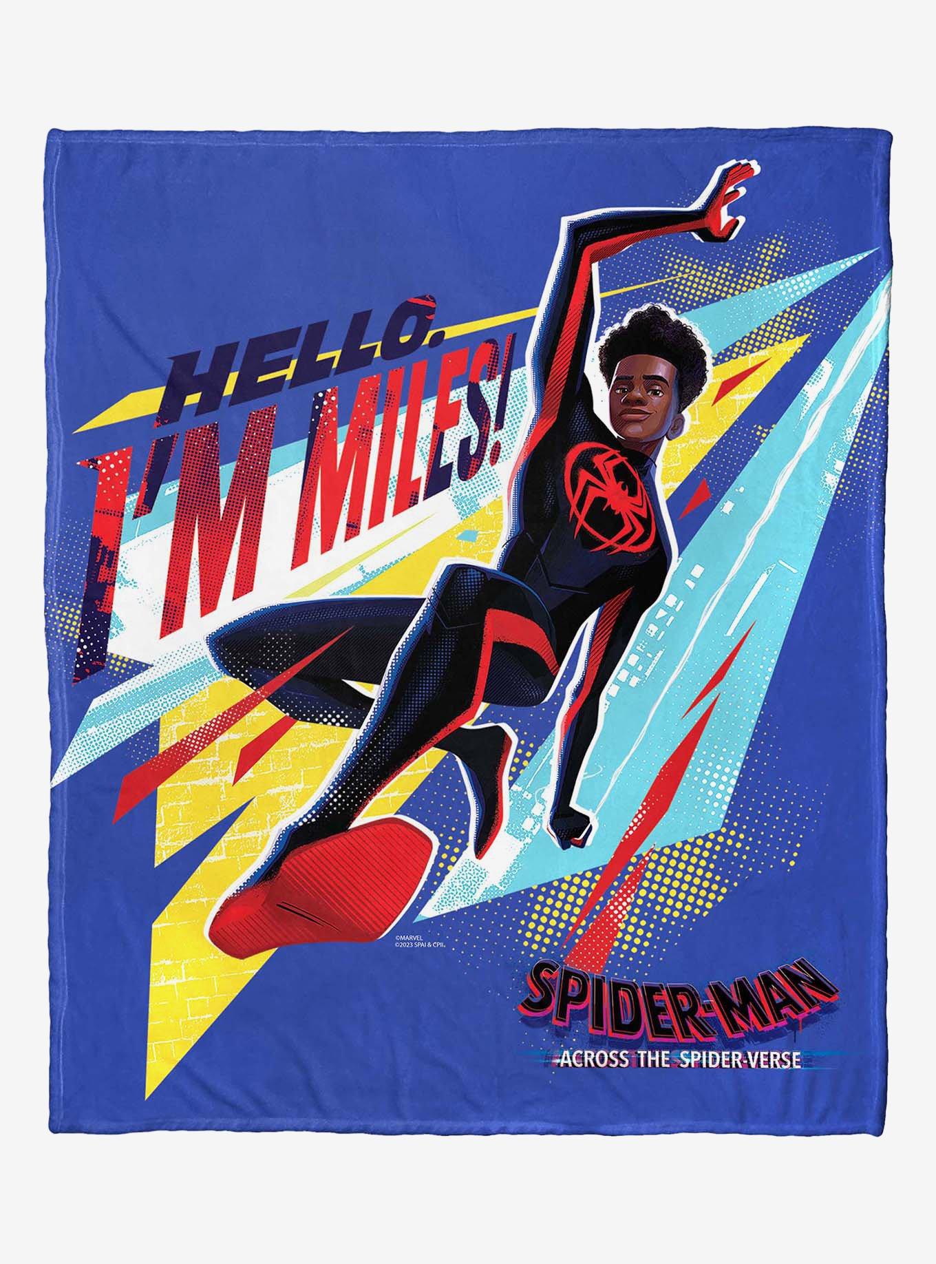 Marvel Spider-Man Across The Spiderverse Hello Miles Silk Touch Throw Blanket, , hi-res