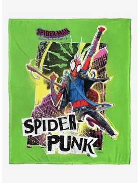 Marvel Spider-Man Across The Spiderverse Spider Punk Green Silk Touch Throw Blanket, , hi-res