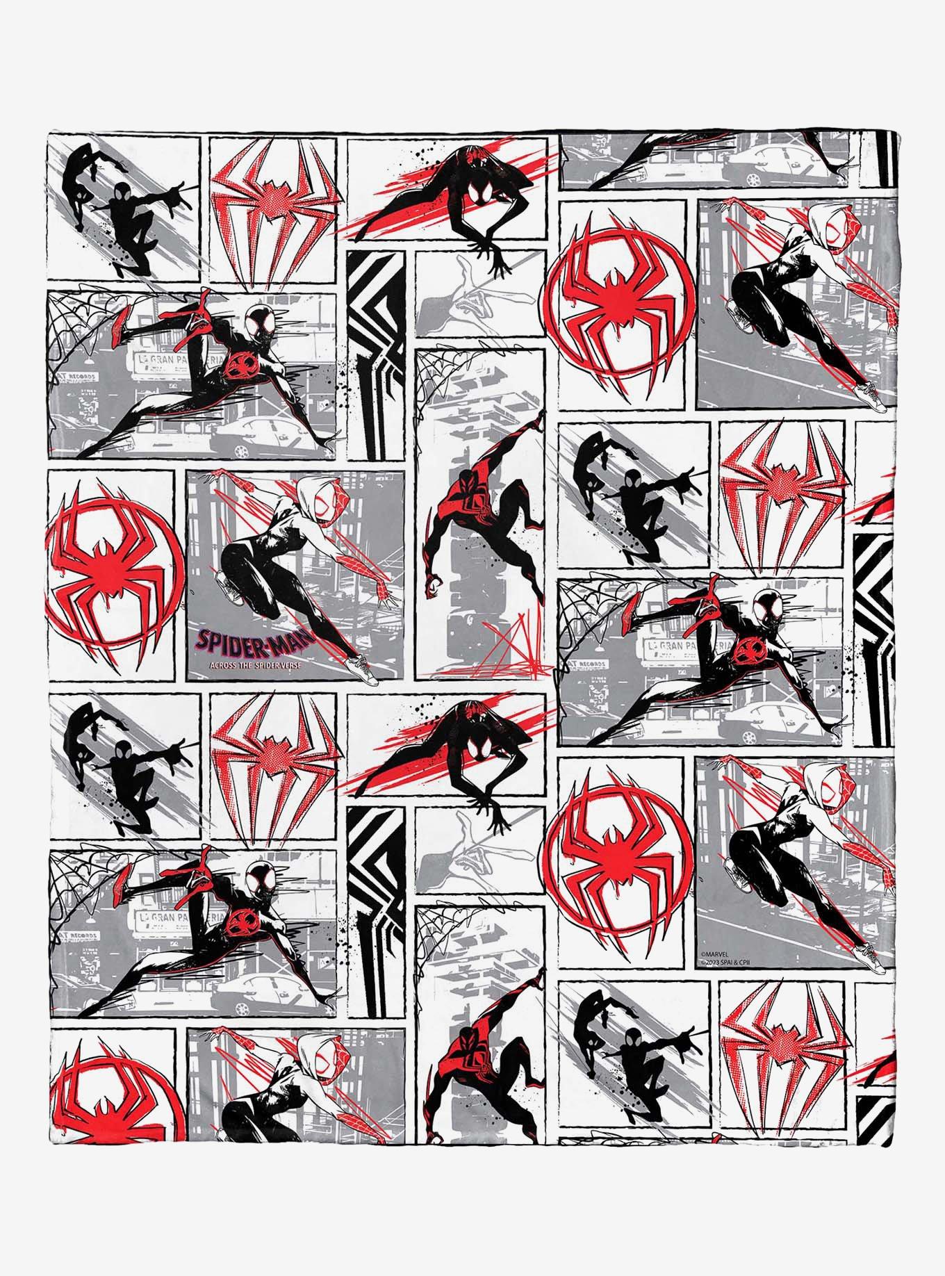 Marvel Spider-Man Across The Spiderverse Spider's In Action Silk Touch Throw Blanket, , hi-res