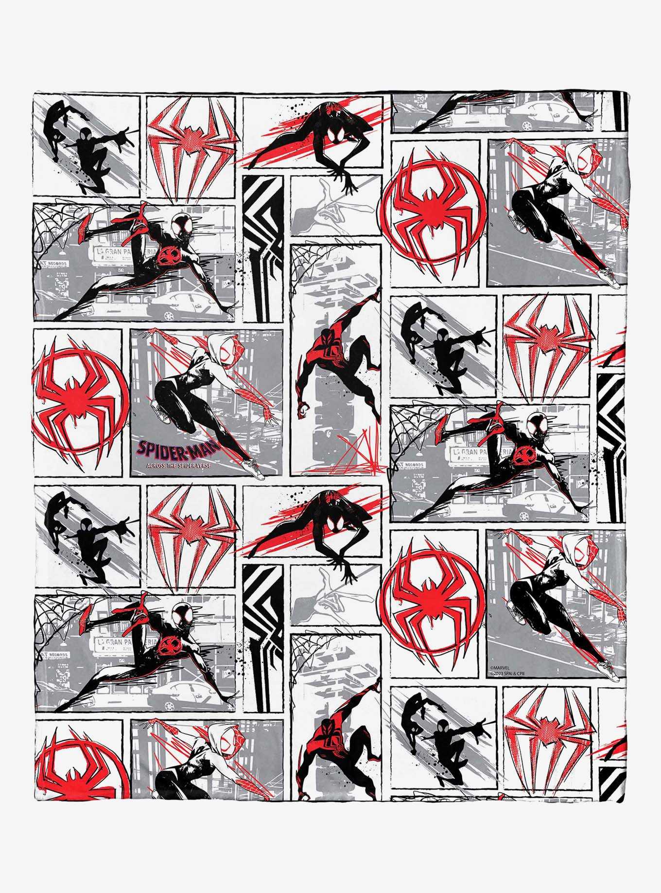 Marvel Spider-Man Across The Spiderverse Spider's In Action Silk Touch Throw Blanket, , hi-res