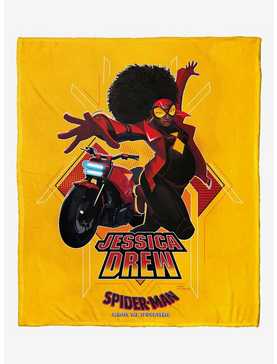 Marvel Spider-Man Across The Spiderverse Spiderwoman Drew Silk Touch Throw Blanket, , hi-res