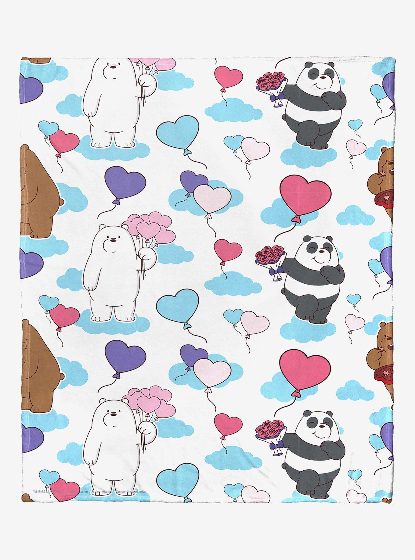 We Bare Bears Bears And Balloons Silk Touch Throw, , hi-res