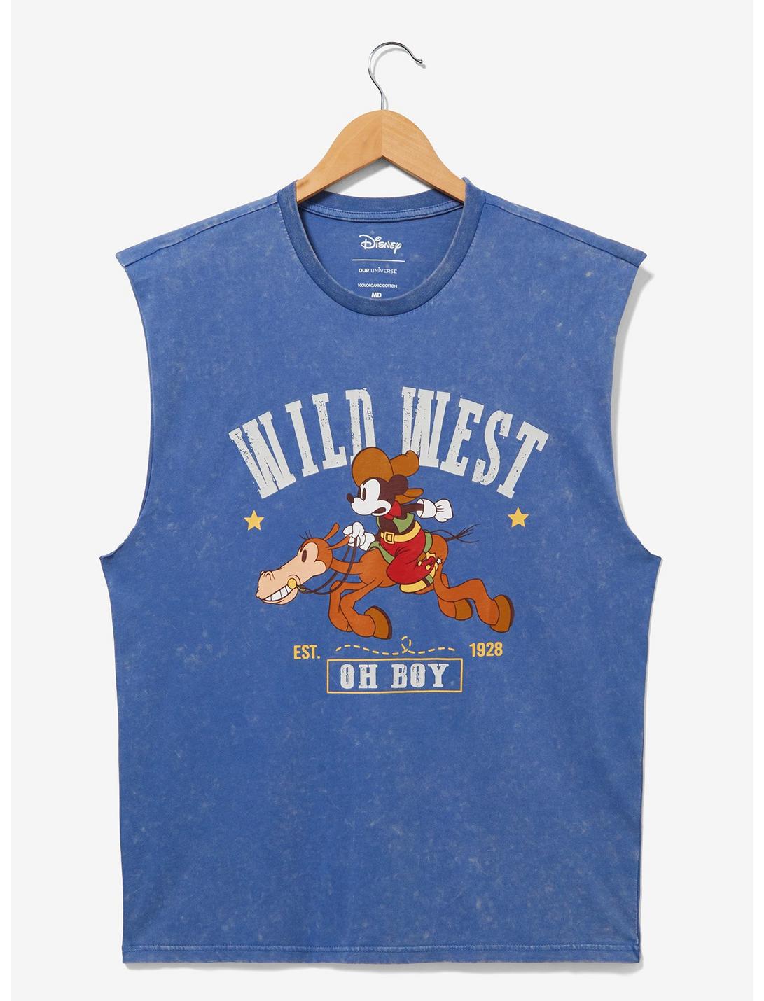 Disney Mickey Mouse Wild West Muscle Tank — BoxLunch Exclusive, BLUE, hi-res