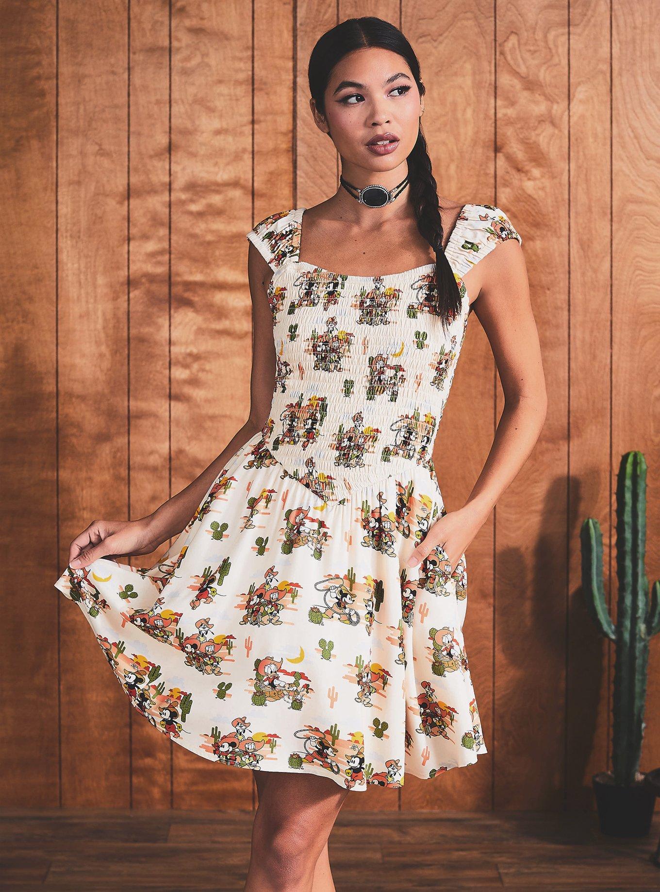 Her Universe Disney Mickey and Friends Western Allover Print Smock Dress - BoxLunch Exclusive, , hi-res