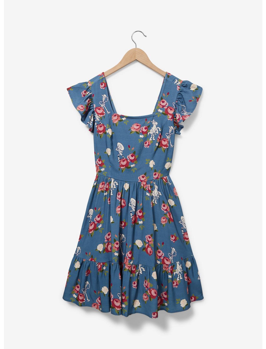 Her Universe Disney Pixar Toy Story Woody's Roundup Floral Tie-Back Dress — BoxLunch Exclusive, NAVY, hi-res