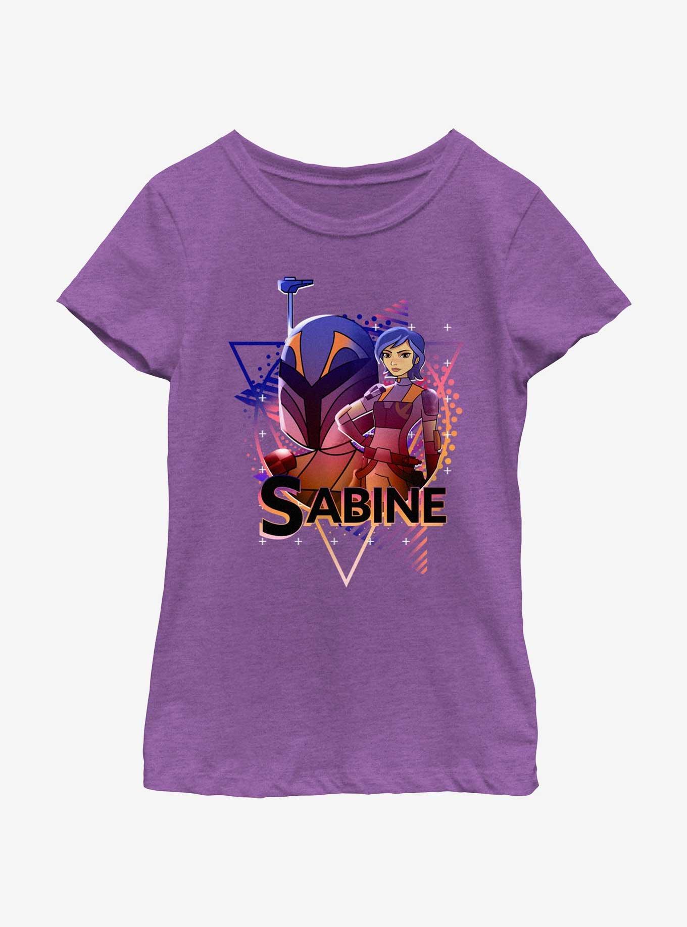 Star Wars: Forces of Destiny Sabine Wren Portrait Girls Youth T-Shirt, PURPLE BERRY, hi-res