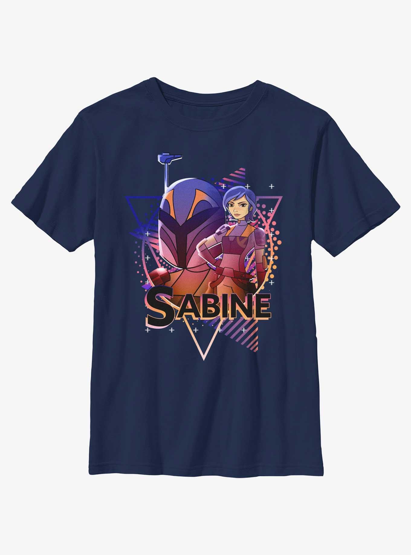 Star Wars: Forces of Destiny Sabine Wren Portrait Youth T-Shirt, NAVY, hi-res