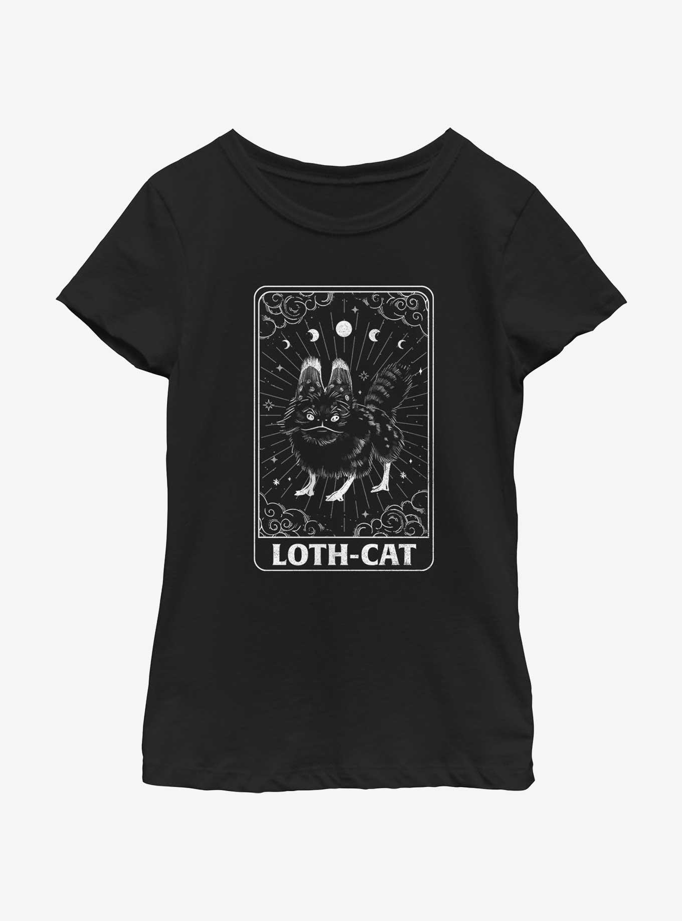 Star Wars Ahsoka Loth-Cat Tarot Card Girls Youth T-Shirt, BLACK, hi-res