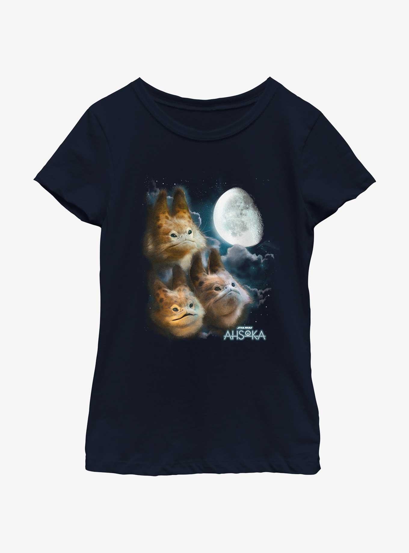Star Wars Ahsoka Three Loth-Cat Moon Girls Youth T-Shirt, NAVY, hi-res