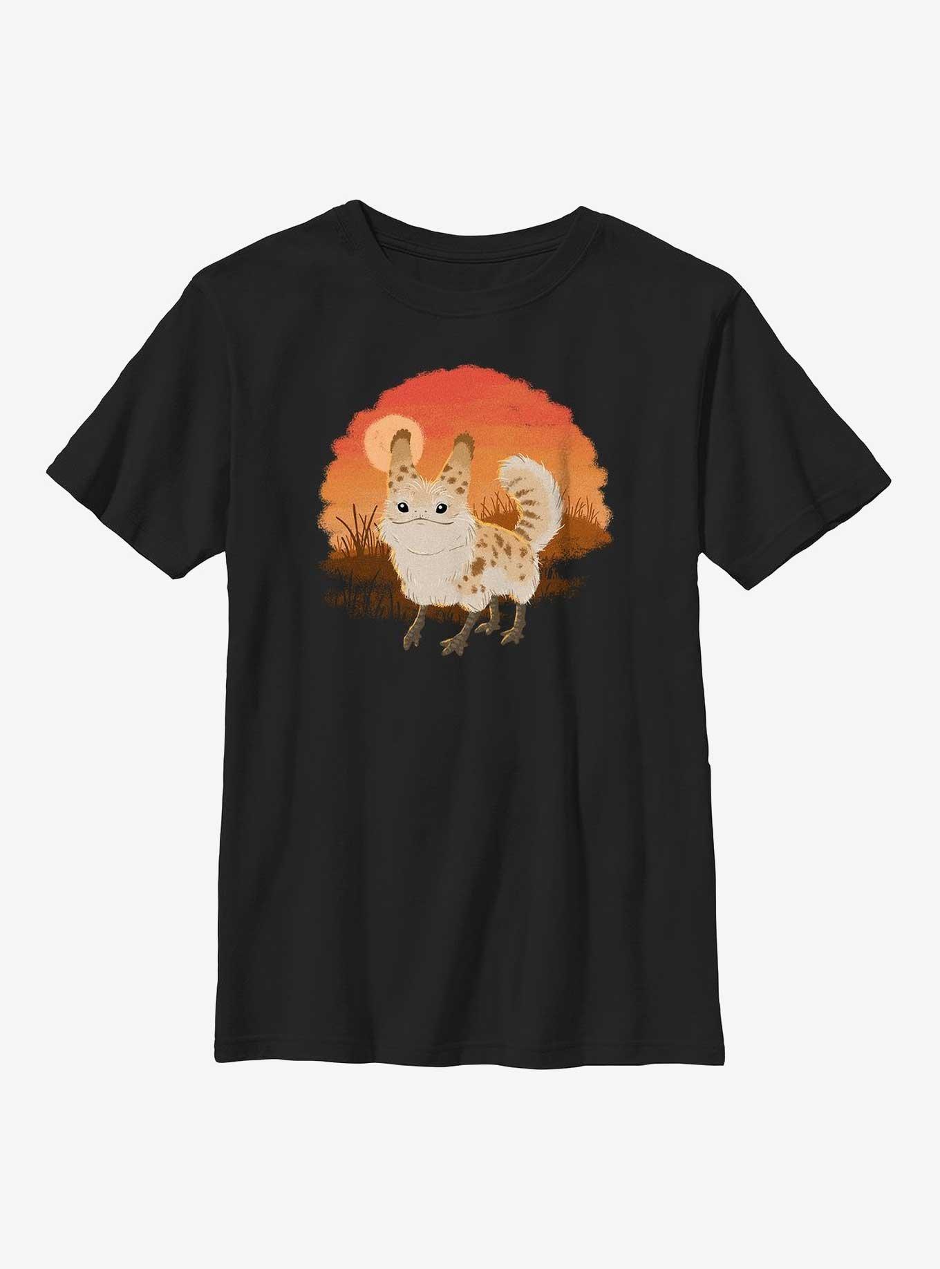Star Wars Ahsoka Fluffy Loth-Cat Sunset Youth T-Shirt, BLACK, hi-res