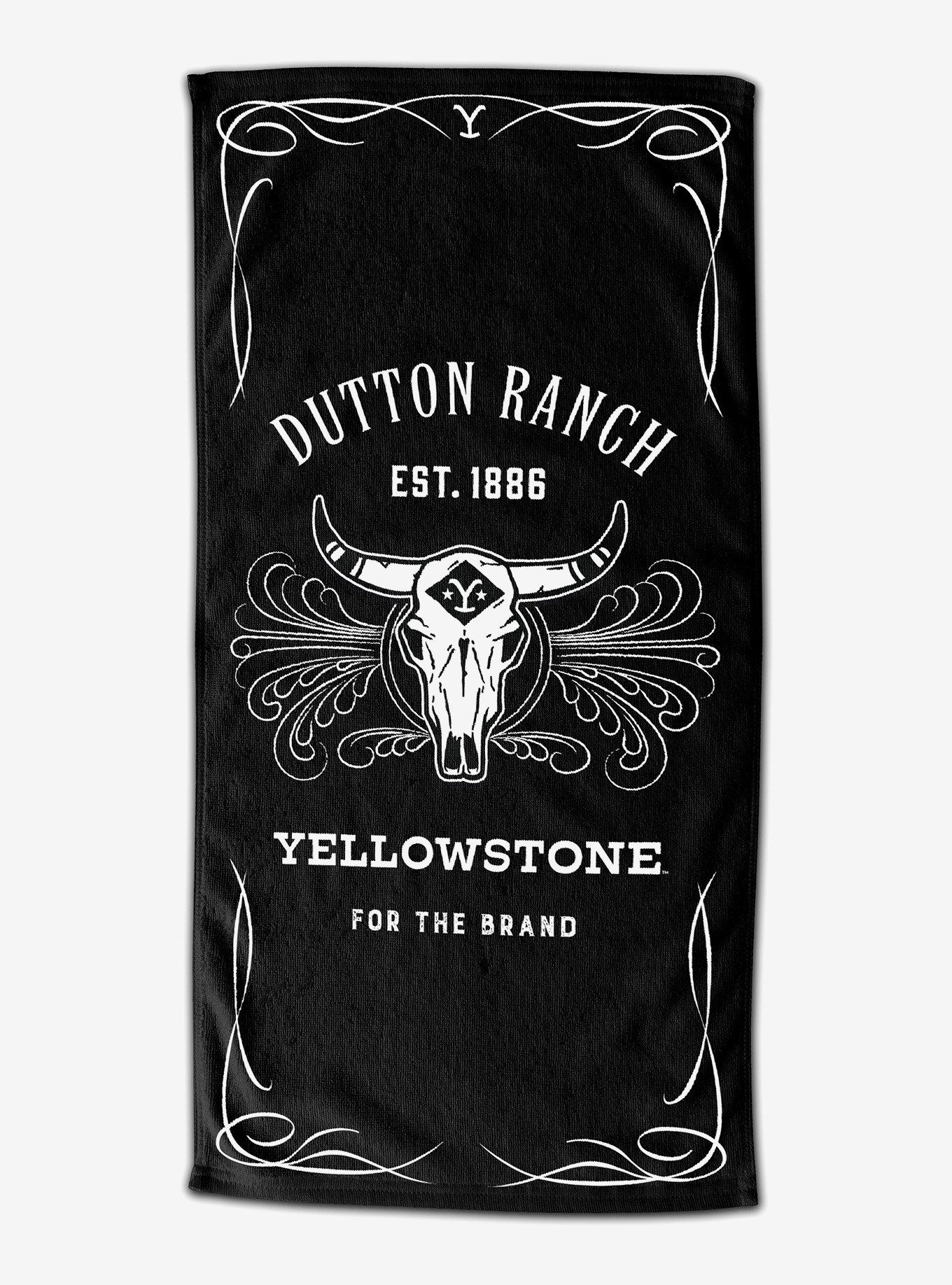 Yellowstone Whiskey Label Beach Towel, , hi-res