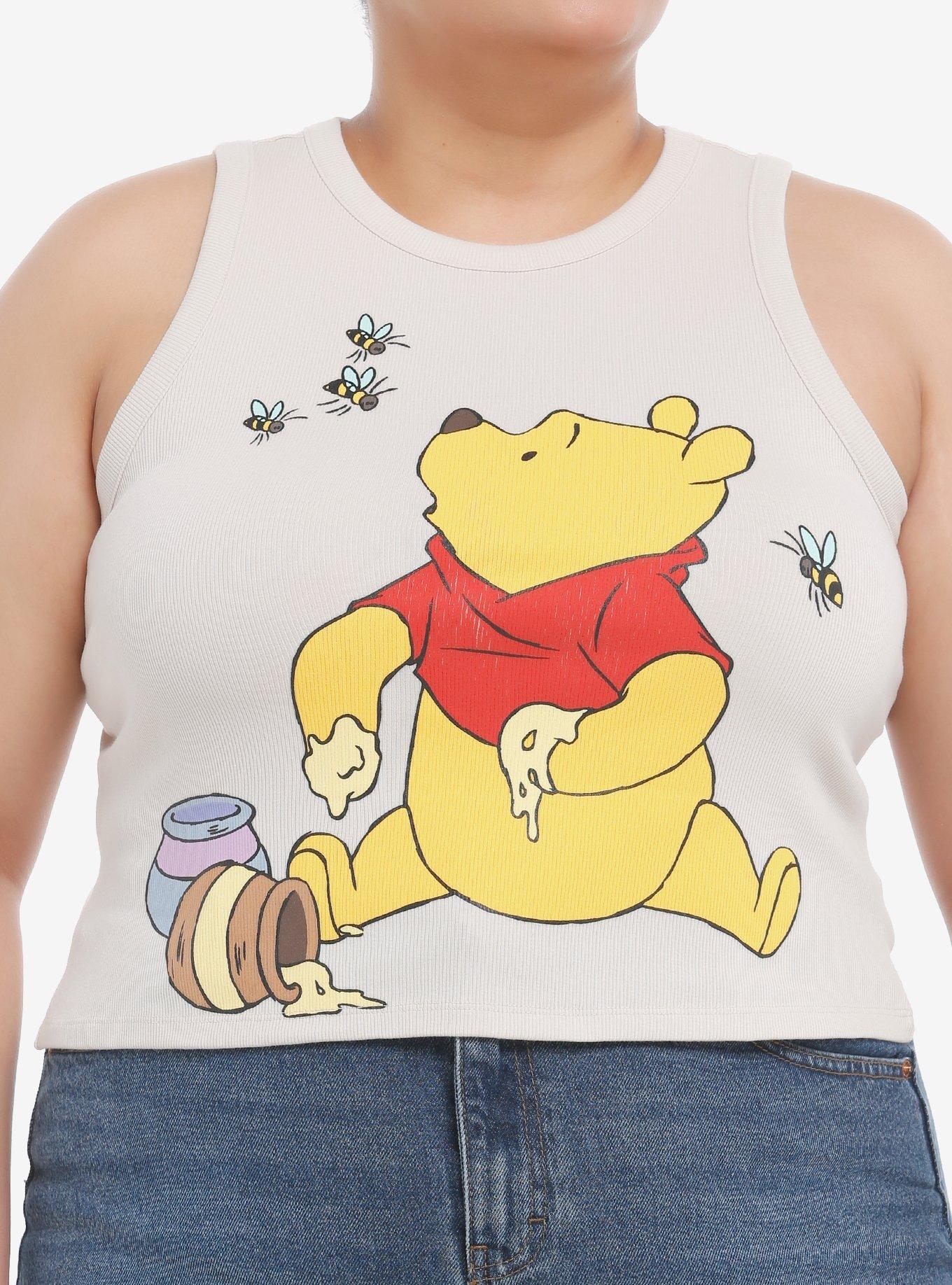 Disney Winnie The Pooh Ribbed Crop Tank Top Plus Size, MULTI, hi-res