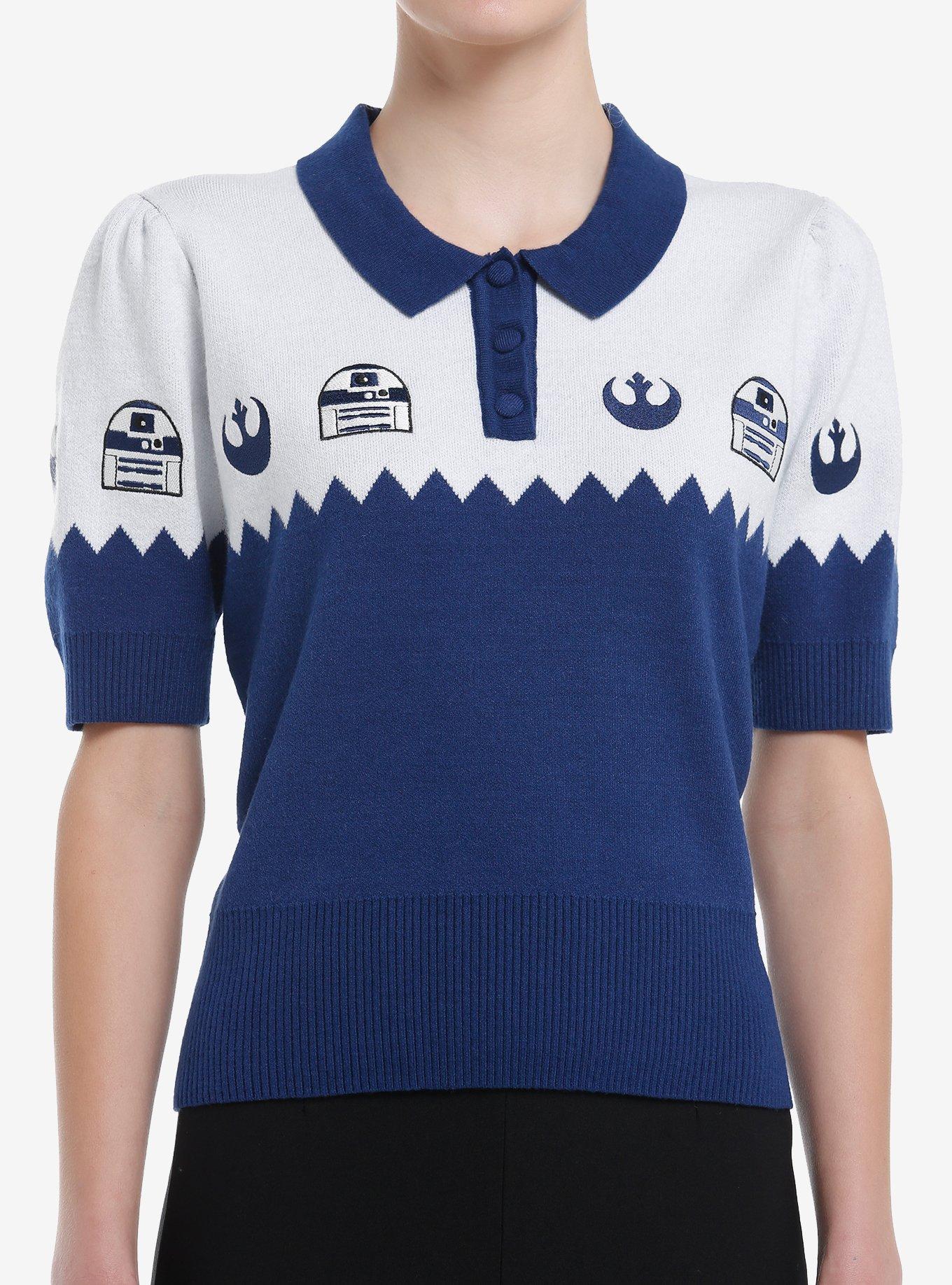 Her Universe Star Wars Rebel Droid Sweater Top Her Universe Exclusive, BLUE  WHITE, hi-res