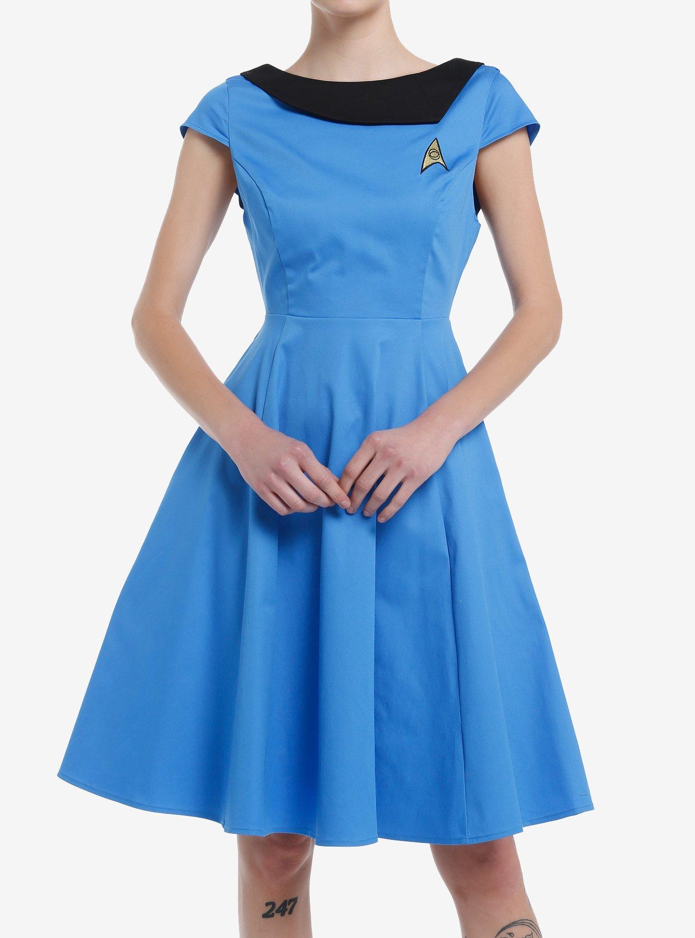 Her Universe Star Trek Blue Uniform Retro Dress Her Universe Exclusive, BLUE, hi-res