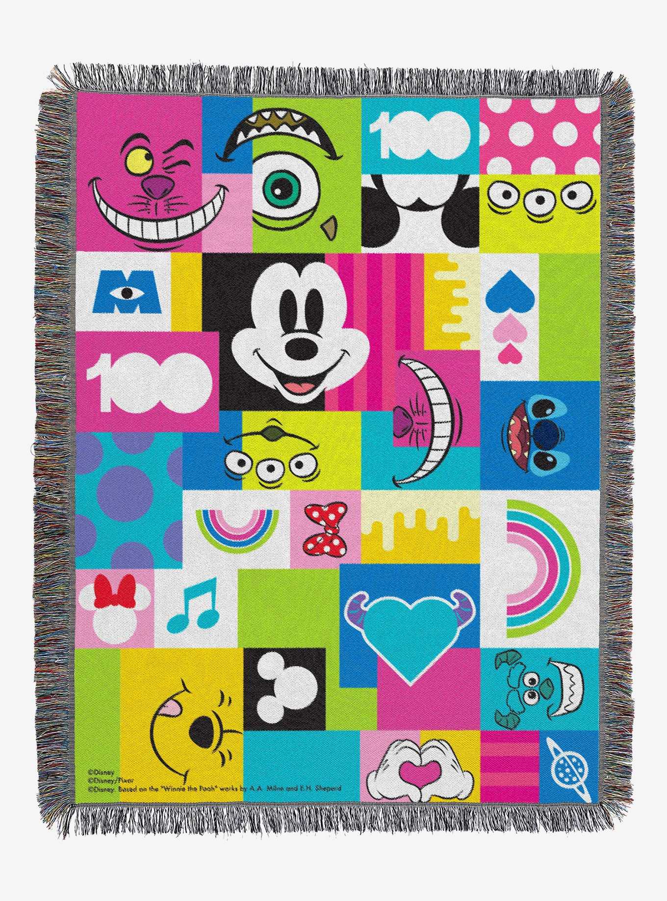 Disney100 Mickey Mouse Smiling Faces Tapestry Throw, , hi-res
