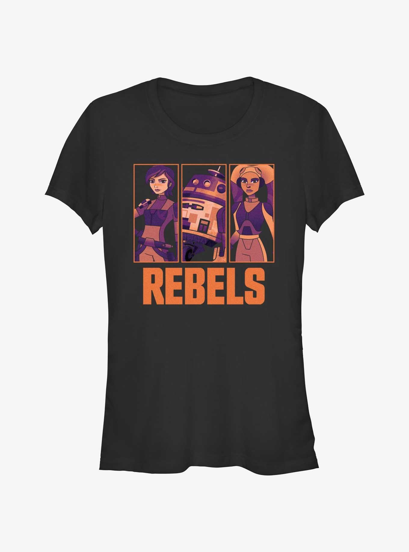 Star Wars: Forces of Destiny Rebels Sabine Chopper and Hera Girls T-Shirt, BLACK, hi-res