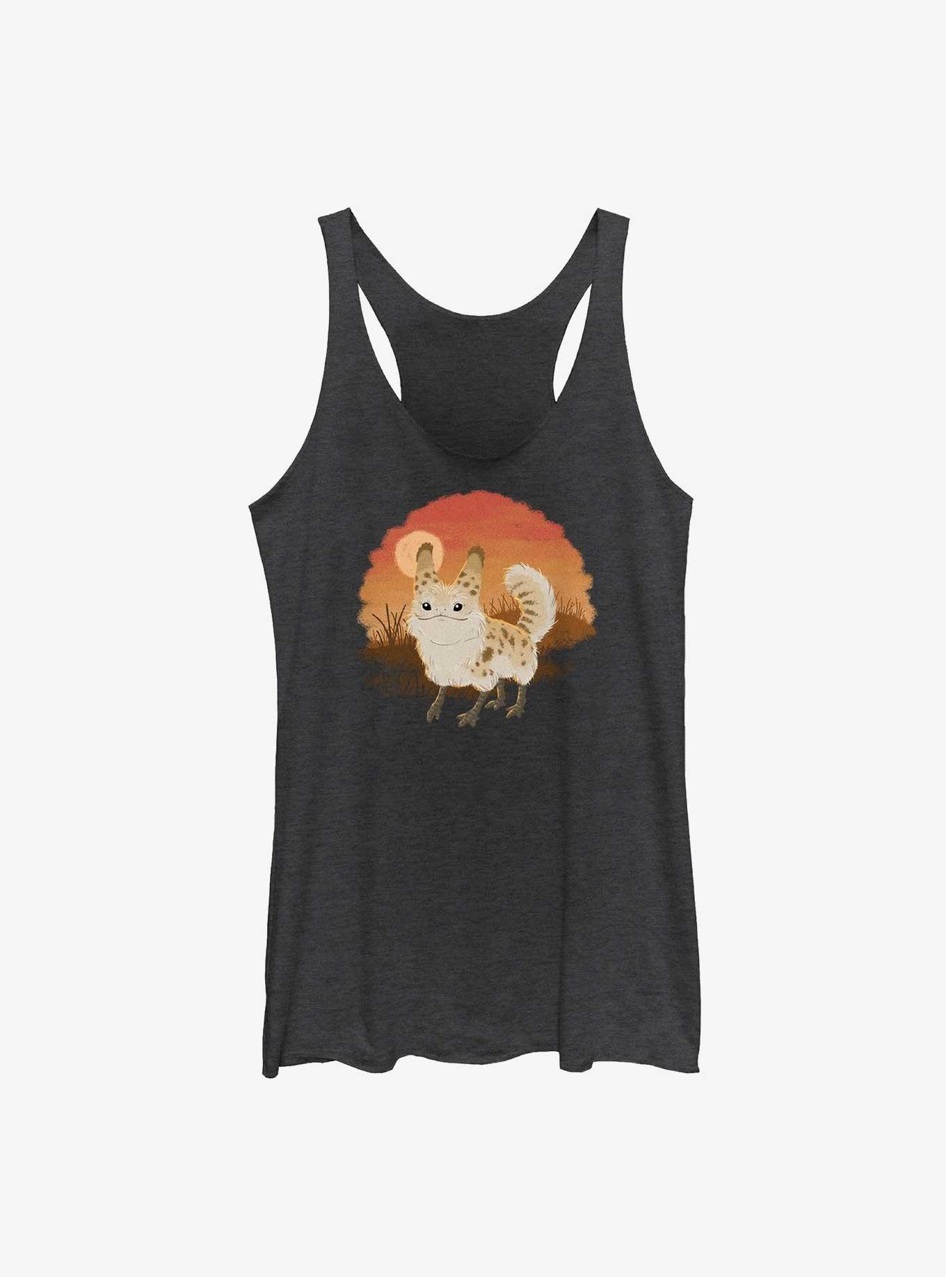 Star Wars Ahsoka Fluffy Loth-Cat Sunset Girls Tank, BLK HTR, hi-res