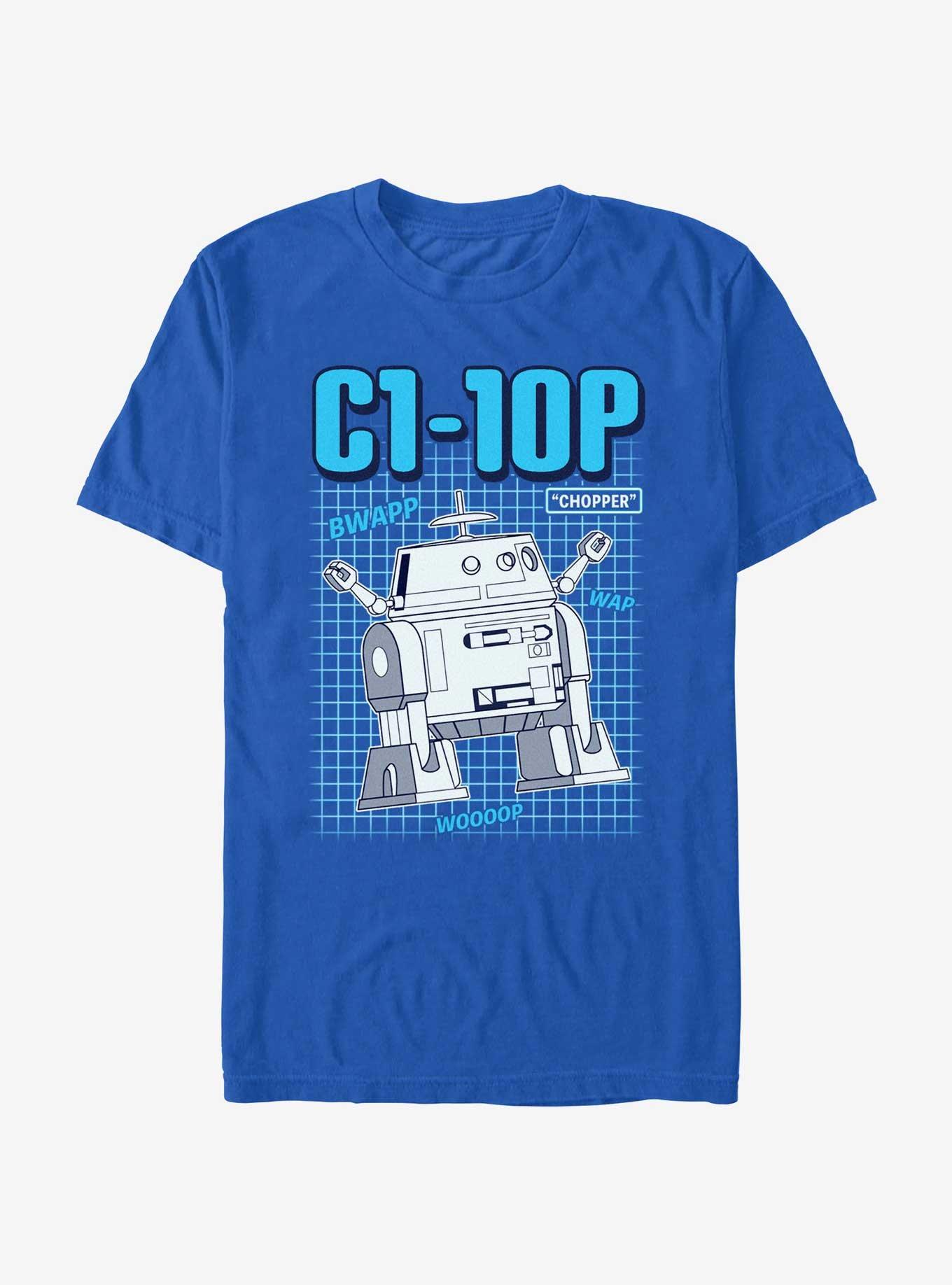 Star Wars: Forces of Destiny Chopper Schematics T-Shirt, ROYAL, hi-res