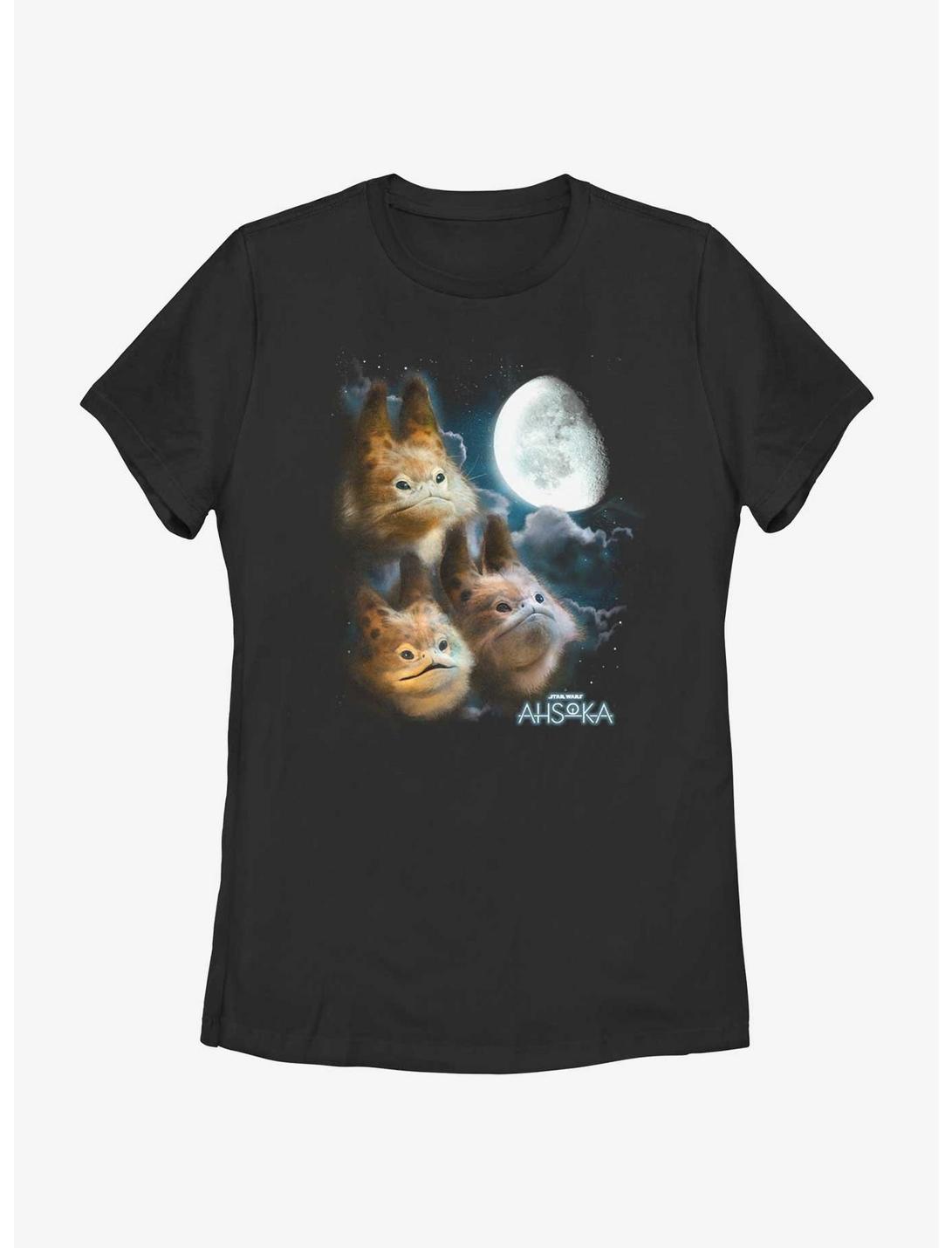 Star Wars Ahsoka Three Loth-Cat Moon Womens T-Shirt, BLACK, hi-res