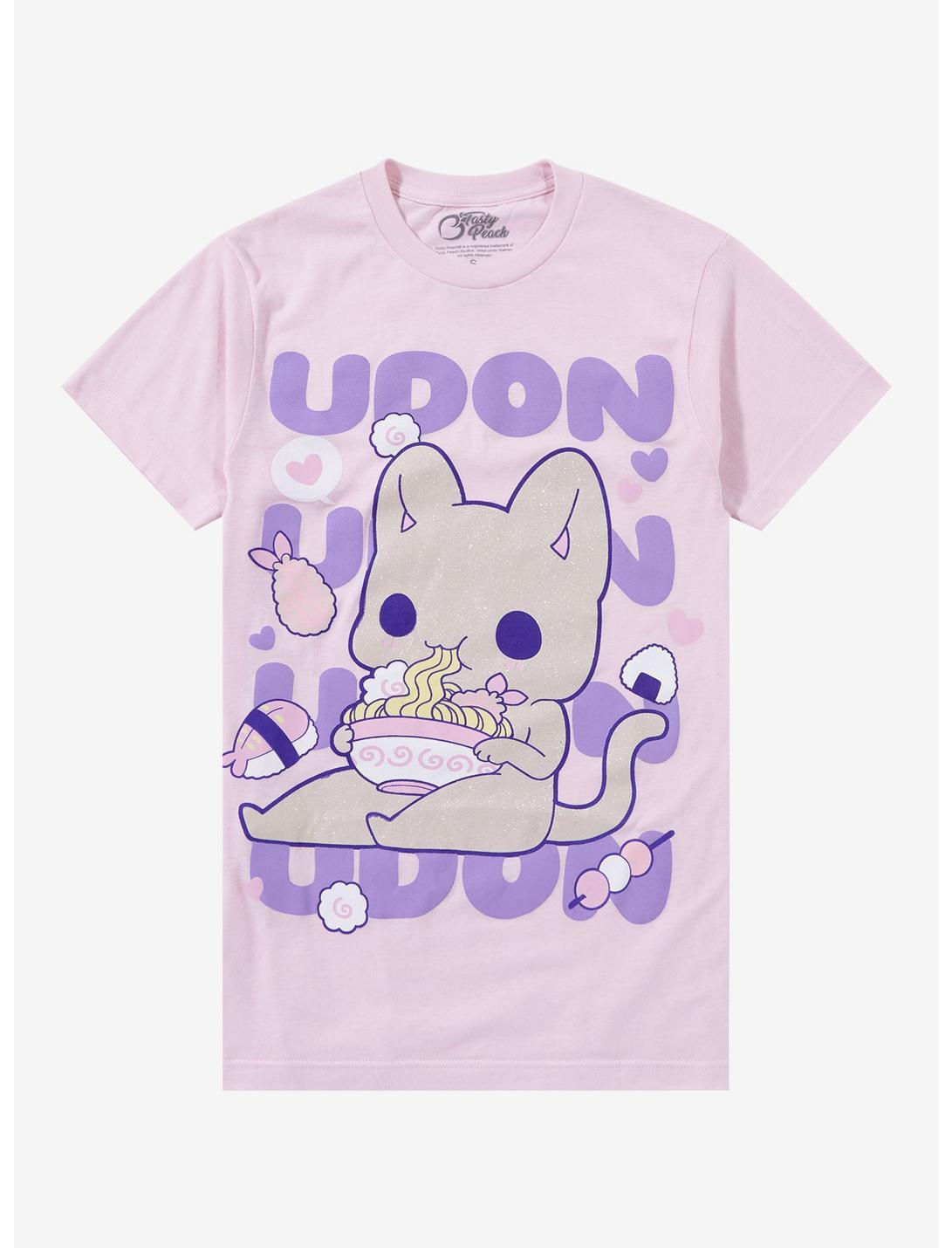 Tasty Peach Udon Glitter Boyfriend Fit Girls T-Shirt, MULTI, hi-res