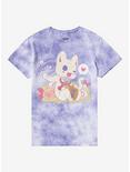 Tasty Peach Lucky Noodles Cat Tie-Dye Boyfriend Fit Girls T-Shirt, MULTI, hi-res