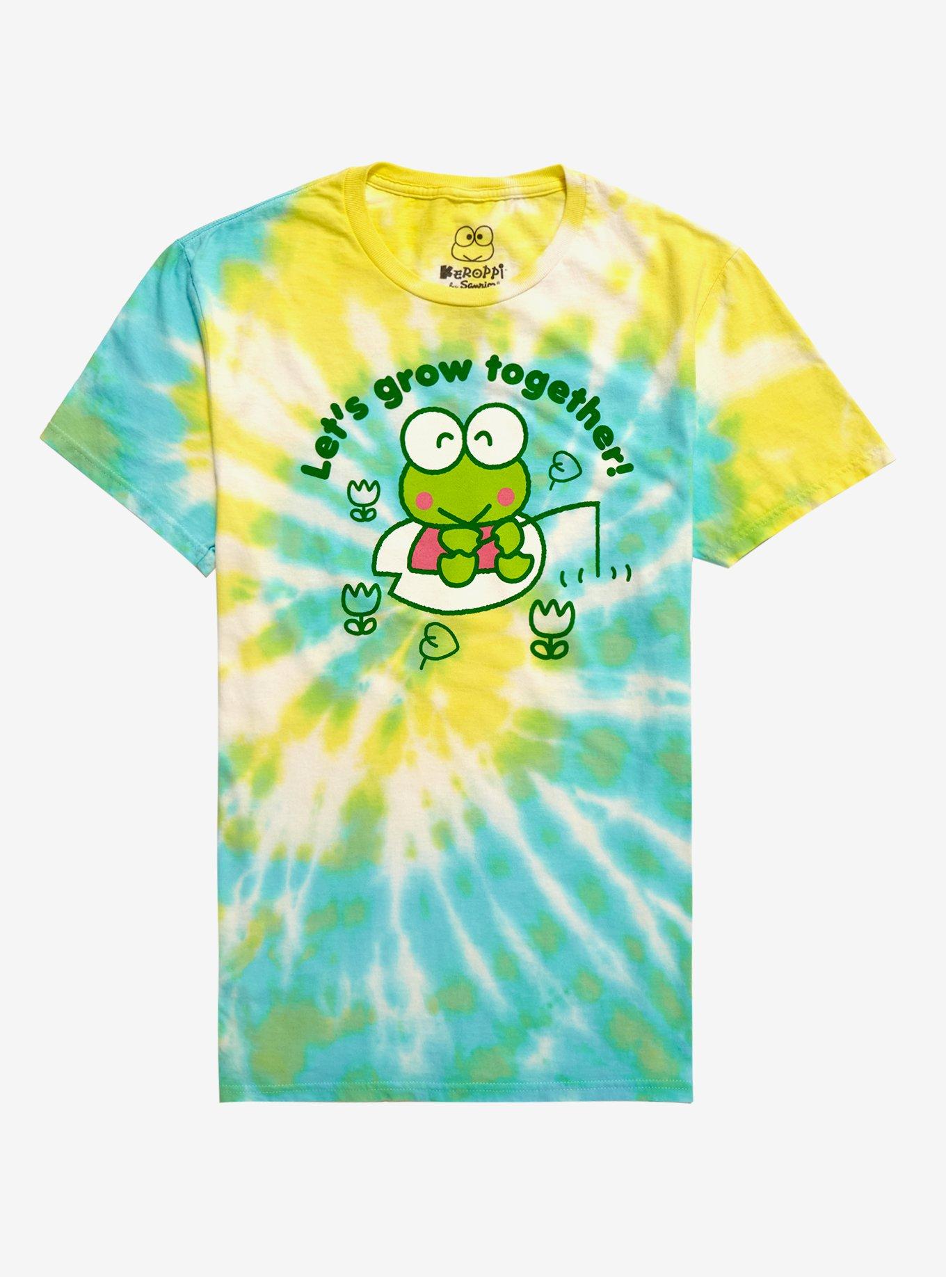 Keroppi Let's Grow Together Tie-Dye Boyfriend Fit Girls T-Shirt, , hi-res