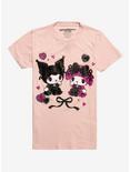 My Melody & Kuromi Lolita Glitter Boyfriend Fit Girls T-Shirt, MULTI, hi-res
