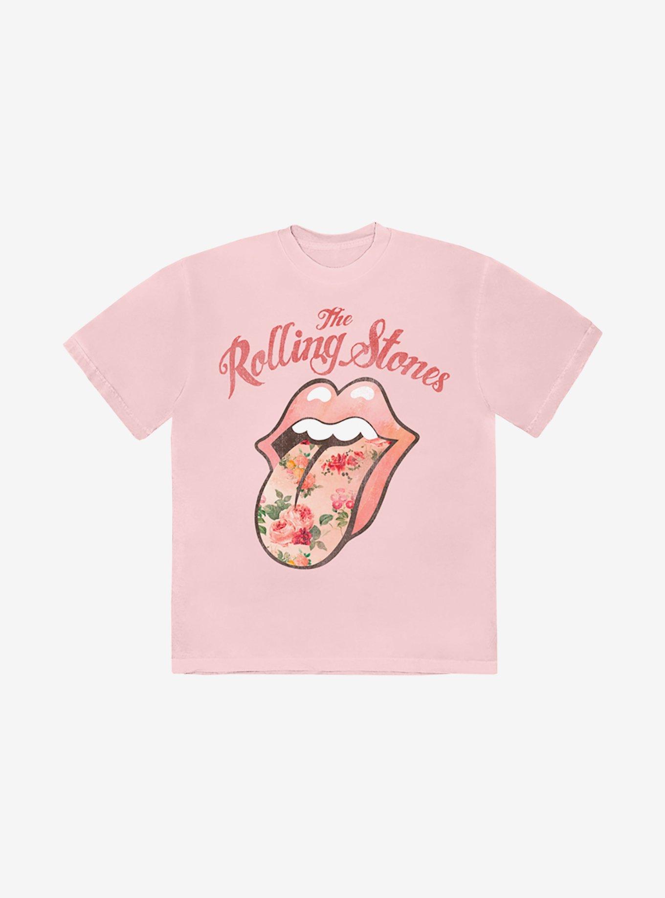 The Rolling Stones Floral Logo Boyfriend Fit Girls T-Shirt