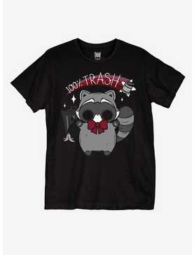 100% Trash Raccoon Boyfriend Fit Girls T-Shirt By Pvmpkin, , hi-res
