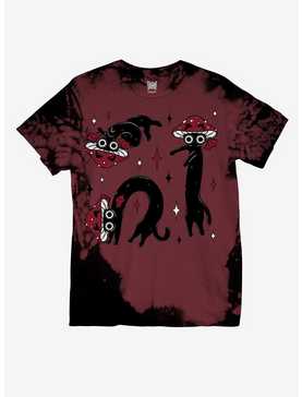 Mushroom Cats Tie-Dye Boyfriend Fit Girls T-Shirt By Pvmpkin, , hi-res