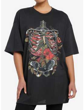 Floral Rib Cage Girls Oversized T-Shirt, , hi-res