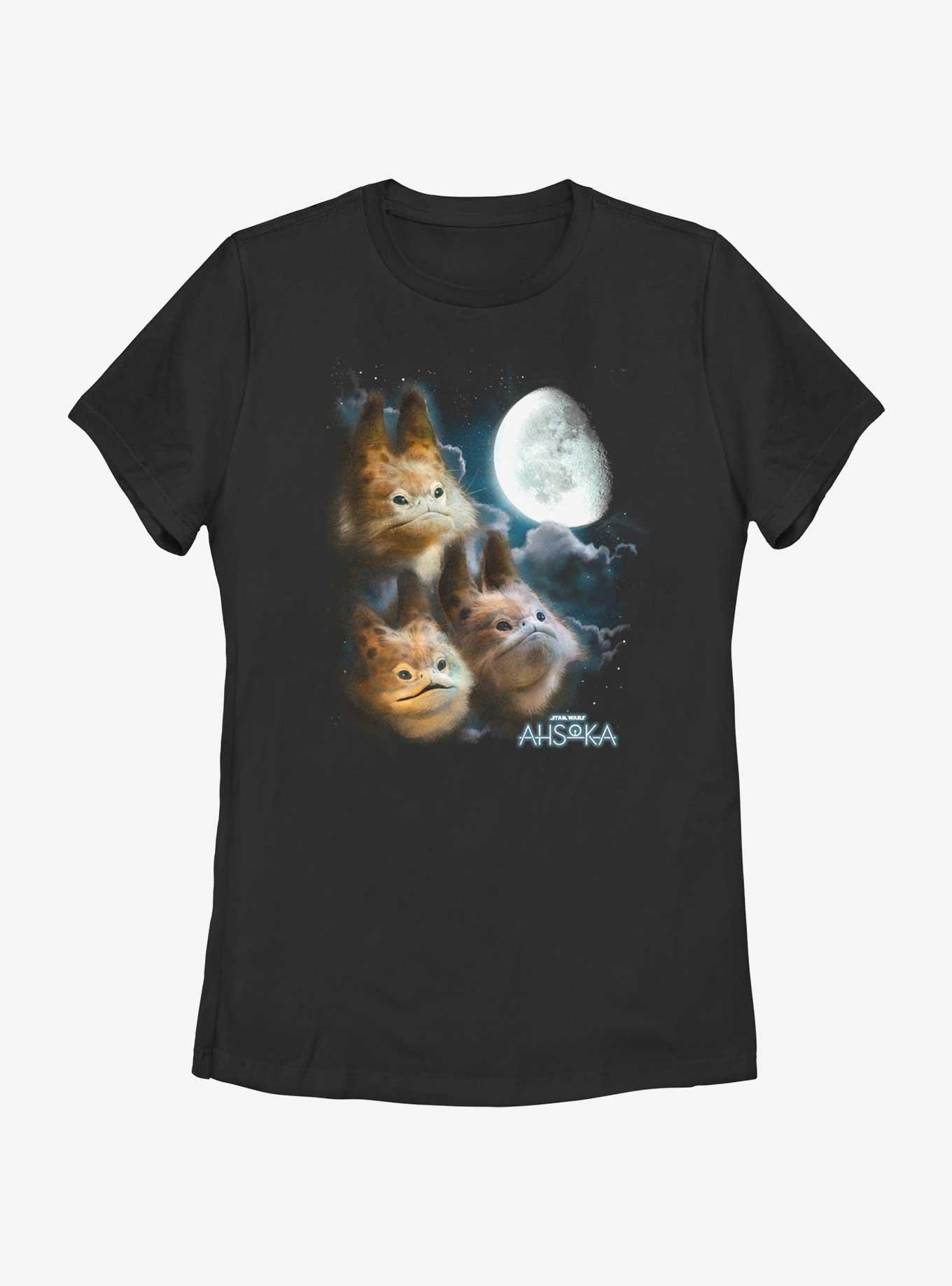 Star Wars Ahsoka Three Loth-Cat Moon Womens T-Shirt, BLACK, hi-res