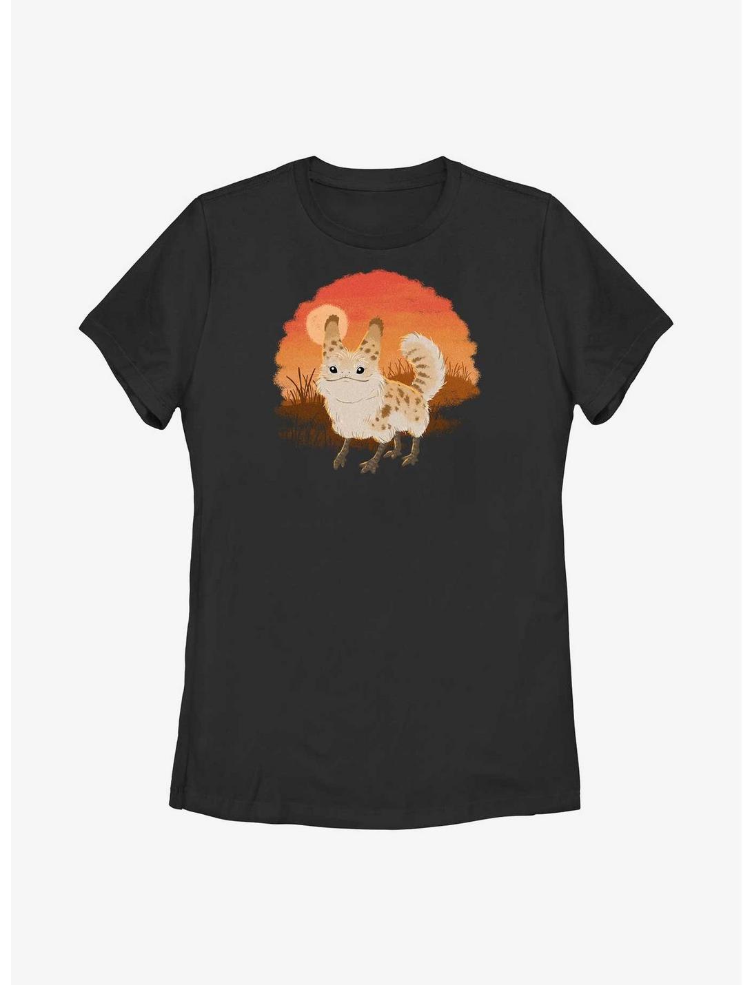 Star Wars Ahsoka Fluffy Loth-Cat Sunset Womens T-Shirt, BLACK, hi-res