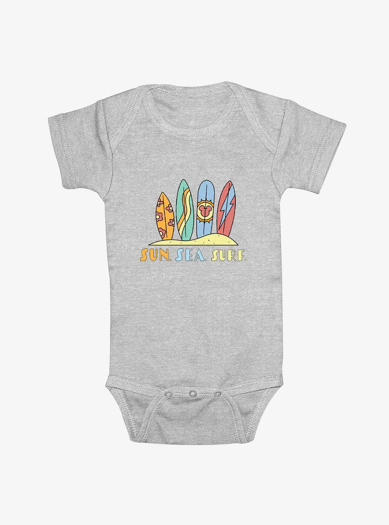 Disney Mickey Mouse Surf Boards Infant Bodysuit, ATH HTR, hi-res