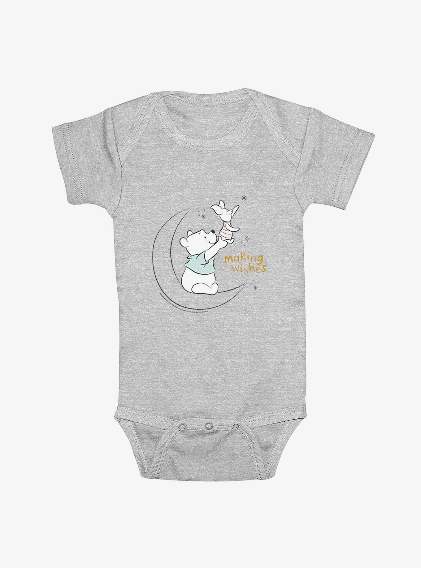 Disney Winnie The Pooh Piglet and Winnie Making Wishes Infant Bodysuit, ATH HTR, hi-res