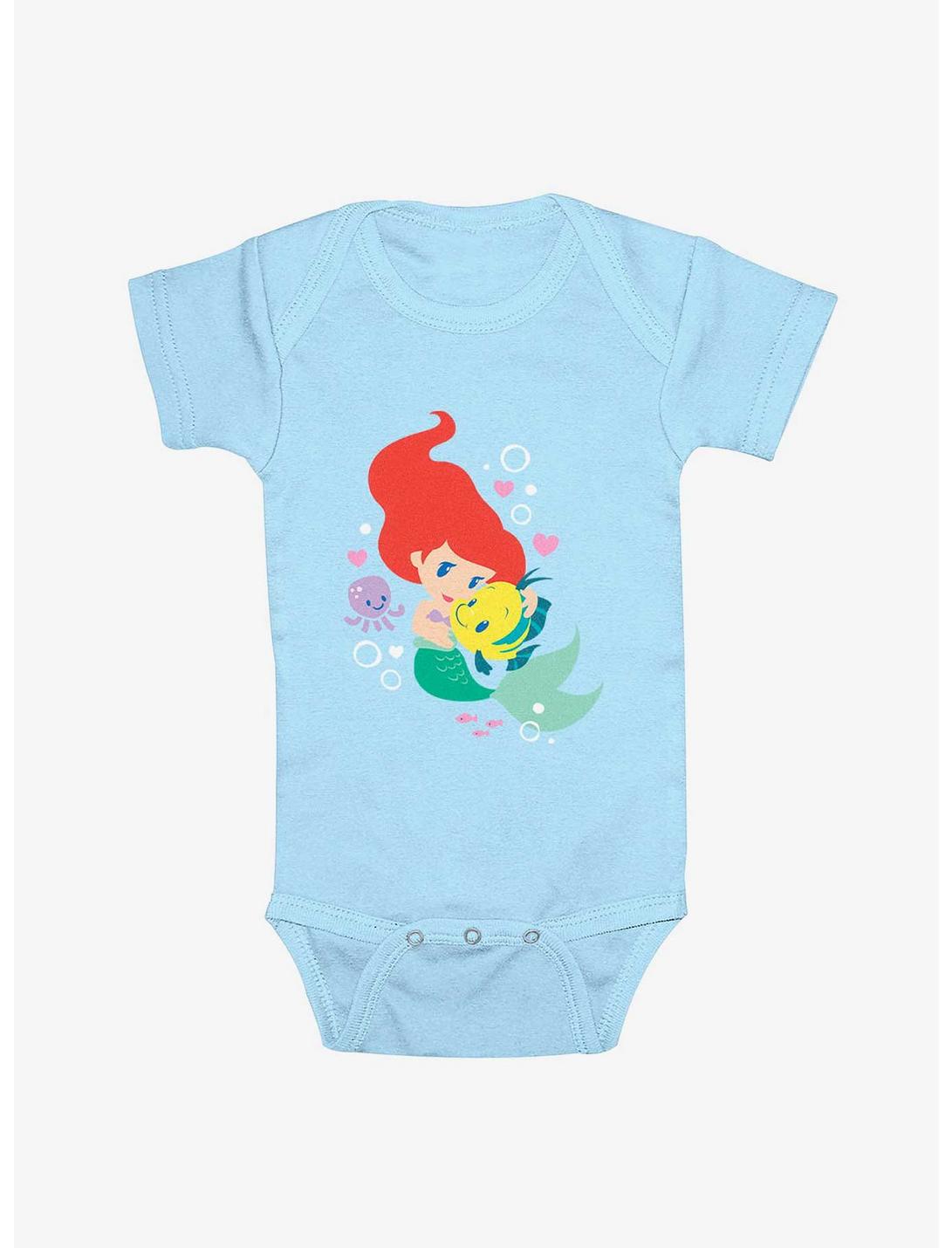 Disney The Little Mermaid Ariel & Flounder Hug Infant Bodysuit, LT BLUE, hi-res