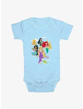 Disney Princesses Mulan Ariel Jasmine & Rapunzel Infant Bodysuit, , hi-res